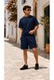Men's Plain Shorts+Crew Neck T-Shirt Stylish Summer Comfortable Fit Casual Shorts+T-Shirt Two-Piece Set - 2