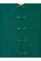 Dark Green V Neck Jalabiya with Decorative Buttons - 3