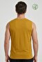 Men's Mustard Bamboo V-Neck Zero Sleeve T-Shirt - 3