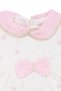 Baby Girl Ecru Pink Scalloped Baby Collar Polka Dot Dress - 3