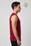Men's Burgundy Bamboo V-Neck Zero Sleeve T-Shirt - 2