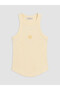 Lcw Vision Yellow Halter Neck Beaded Embroidered Women's Tank Top