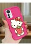 Mi 12 Lite Compatible Case Camera Protector Red Silicone Couple Phone Case Kitty Pattern