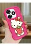 Tecno Spark 20 Compatible Case Camera Protector Red Silicone Couple Phone Case Kitty Pattern
