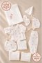 Newborn 10-Piece Muslin Hospital Discharge Set Cotton Seasonal Baby Girl-Boy Bodysuit Set 0-3 Months with Blanket