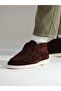 Angela Model Genuine Leather Handmade Brown Suede Casual Shoes - 5
