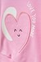 Baby Girl Top and Bottom Set with Printed Heart Detail - 4