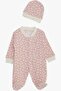 Baby Girl Booties Jumpsuit Polka Dot Patterned 0-3 Months-6 Months, Pink