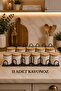 Premium Black Metal Stand with 11-Piece Spice Rack Set, Ceramic Jars with Elegant Wooden Lids, Decorative Kitchen Organizer - 2