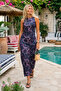 Women's Desen24 Zero Collar Sleeveless Slit Long Dress Arm-23Y001090