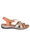 25Y Nbl10 Tan/Green Women's Genuine Leather Casual Sandals - 2