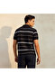 Men Short Sleeve Striped Polo T-shirt - 4