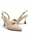 Women's Comfortable Heel Special Design Evening Dress Shoes with Stone Detail - 4