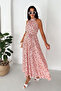 Women's Halter Neck Patterned Long Dress – Stylish Design with Belt