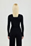 Soft Rib Boat Neck Blouse Black - 3