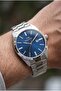 Silver Men's Wristwatch |   42mm Stainless Steel Case, Navy Blue Dial