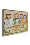 Monkey Breakfast Kids Wall Art | Portrait Framed Canvas Print with Gold Foil Embossed | Luxury Islamic Decor for Kids Room - 3