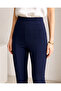 Scuba Fabric Knitted Women's Trousers with Slits at the Legs - 2