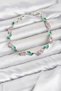 Brass Silver Color Pink Zircon Stone Flower Model Women's Bracelet