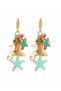 Sea-Themed Dangle Hoop Earrings with Seahorse and Turquoise Star Figures |   Summer Stylish Women's Earrings - 8