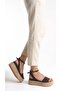 Zaren Women's Wedge Heel Sandals Straw Sole Open Toe Single Strap Ankle Strap Espadrille Summer - 6