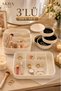 3-Piece Jewelry and Makeup Organizer Set, Drawer Organizer, Rotating Jewelry Box and Cosmetic Organizer