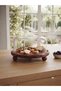 Large Pedestal Round Wooden Stand Cake Dome and Serving Natural Wood 31 cm - 2