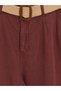 Gencc Quality Pleated Women's Jean Shorts with Waist Belt - 6