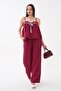 Women's Lace Detailed Rope Strap Blouse and Trousers Set 260587 - - 4