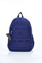 Vital Series Navy Blue Crinkle Waterproof Fabric Stylish Daily Backpack with Plush Keychain