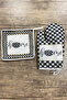 2-Piece Kitchen Glove Set Mackenzie Checkerboard Pattern Heat Insulated Oven Pot Tray Holder Set - 3