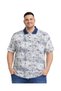 Men's Large Size Indigo Polo Collar Marina Short Sleeve T-Shirt 3Xl-4Xl-5Xl-6Xl