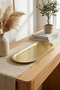16 X 35 cm Oval Metal Baton Luxury Service and Presentation Tray Gold - 2