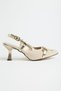 Zri̇n-250 Gold Daily Open Back Buckle 6 cm Heeled Shoes - 4