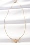 316L Steel Gold Color Zircon Stone Heart Wing Necklace - 2