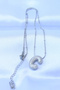 316L Steel Chain Zircon Stone C Letter Silver Color Bubble Necklace - 2
