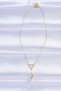 316L Steel Chain Gold Color Pearl Stone Detail Heart Necklace - 2
