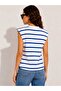 New Season 100% Cotton Striped Padded Basic Casual Women's T-Shirt - 3