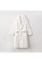 Luna Family Bathrobe Set 100% Organic Cotton Linen Fabric with Inserts Cream/Cream - M/L - 2