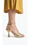 Majlis Women's Heeled Sandals Thin Heel Metallic Open Toe Single Strap Ankle Strap Evening Dress Event Stylish 9 cm - 3