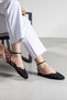 Aria Women's Lace Detailed Ankle Strap Ballerina Sandals - 6