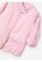 Boy's Court Collar Linen Blend Long Sleeve Shirt 2-10 Years Pink - 4