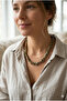 Handmade Unakite Special Design Necklace with Broken Natural Stone - 2