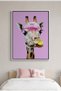 Tennis Giraffe Kids Wall Art | Portrait Framed Canvas Print | Luxury Modern Decor for Kids Room