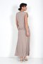 Women's Front Metal Buttoned Ruffled Sleeveless Blouse Elastic Waist Pleated Long Sunset Skirt Modal 2-Piece Set - 4