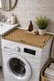 New Season Washing Machine Top Bamboo Mat 60X50 cm – Water Resistant Decorative Organizing Mat