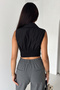 Luna Form Women's Sleeveless Crop Shirt with Drawstring Detail - 6