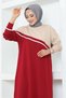 Striped Detail Sports Suit Bordo - 4
