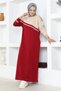 Striped Detail Sports Suit Bordo - 2