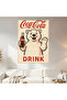 Coca Cola Polar Bear Wall Covering Wall Tapestry First Quality Satin Fabric Poster - 2